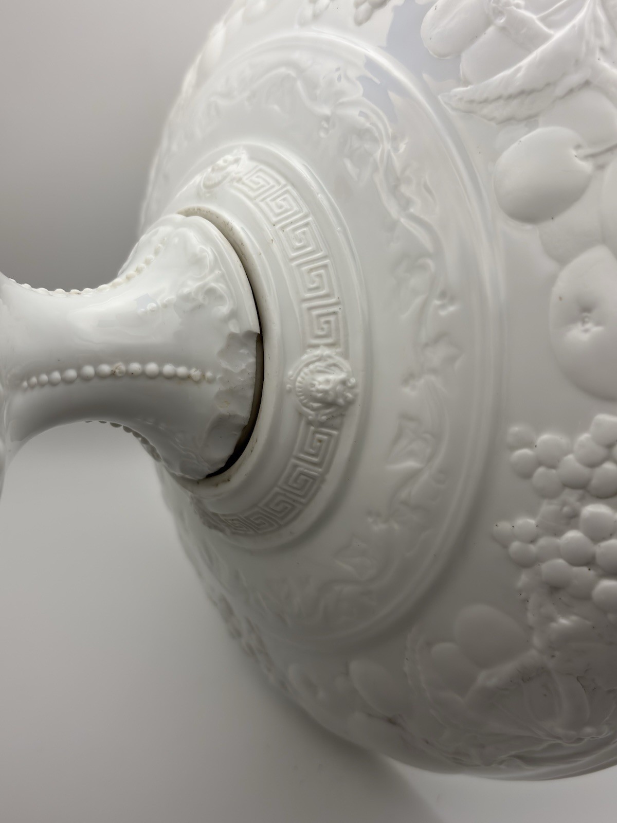 Jean Pouyat Limoges JPL White Porcelain Footed Compote Tazza 8.75″