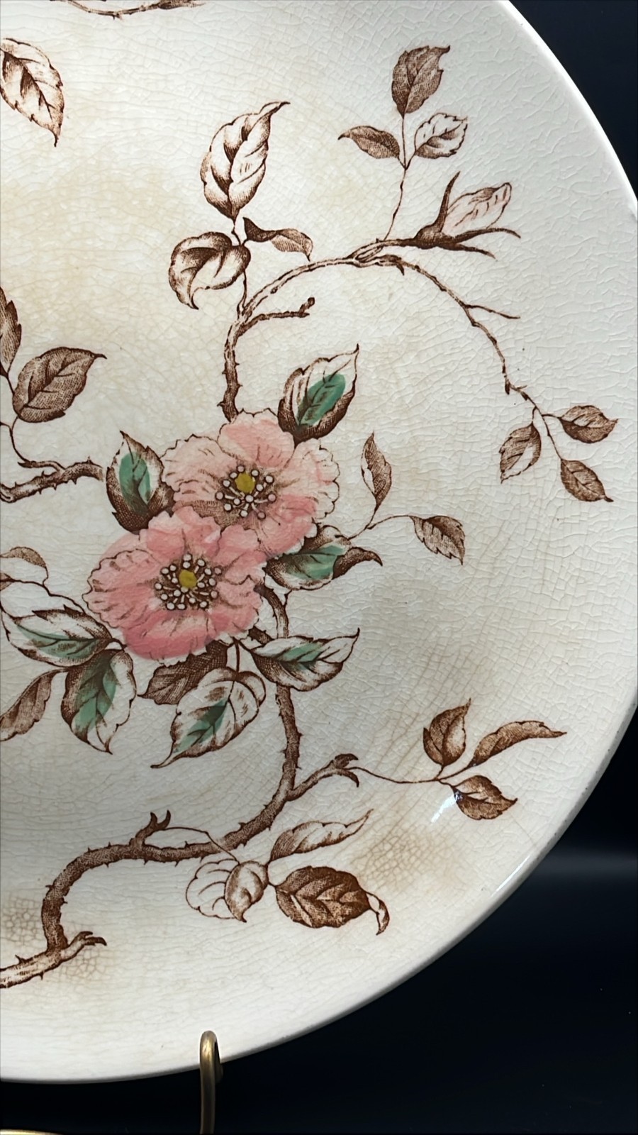 Lot of 6 Vintage Pink Flower Plates Curated Wall Décor Collection 11½ to 5″ Nice