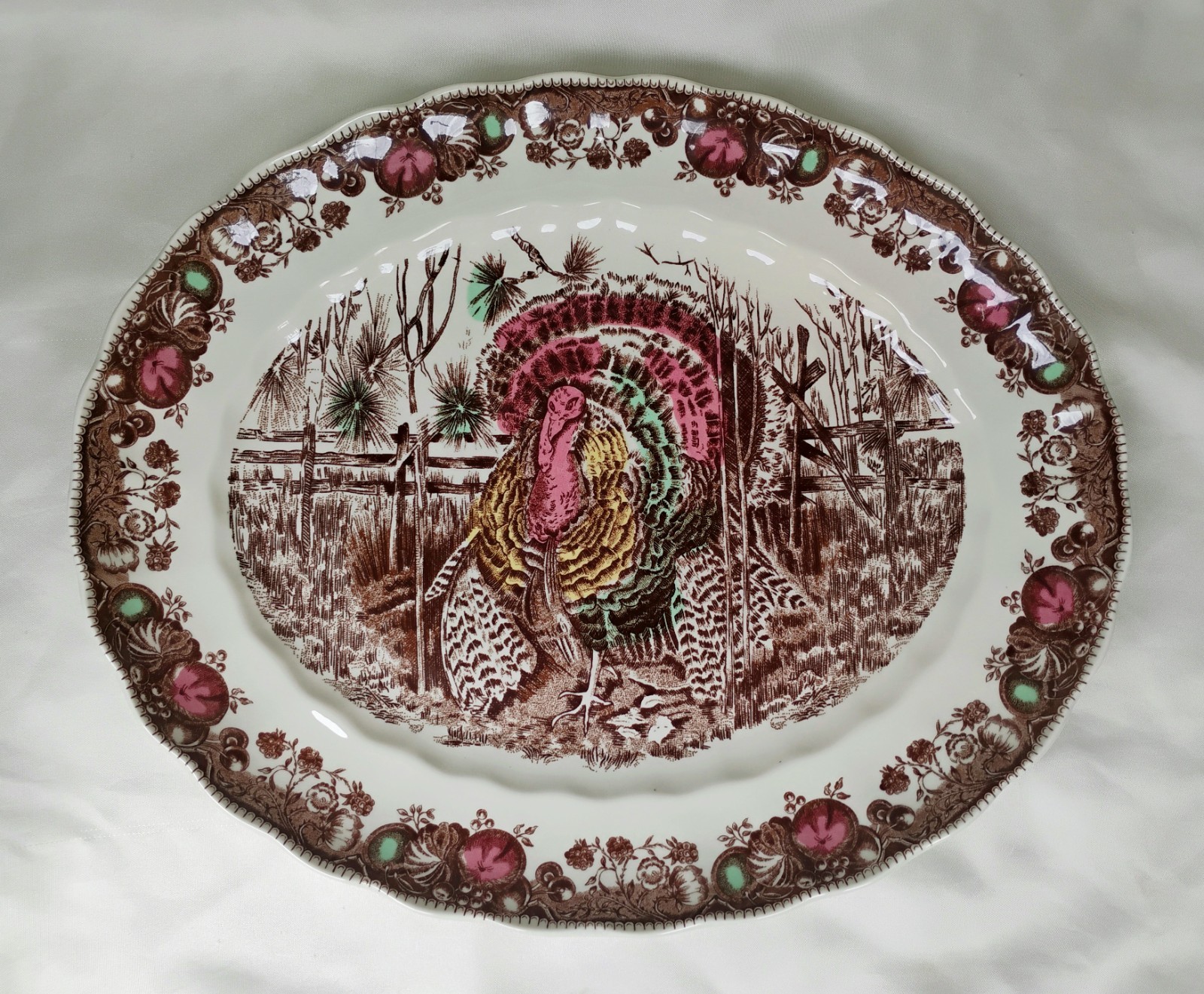 Johnson Brothers Bros HIS MAJESTY Large Turkey Platter Thanksgiving 15.5″ x 13″