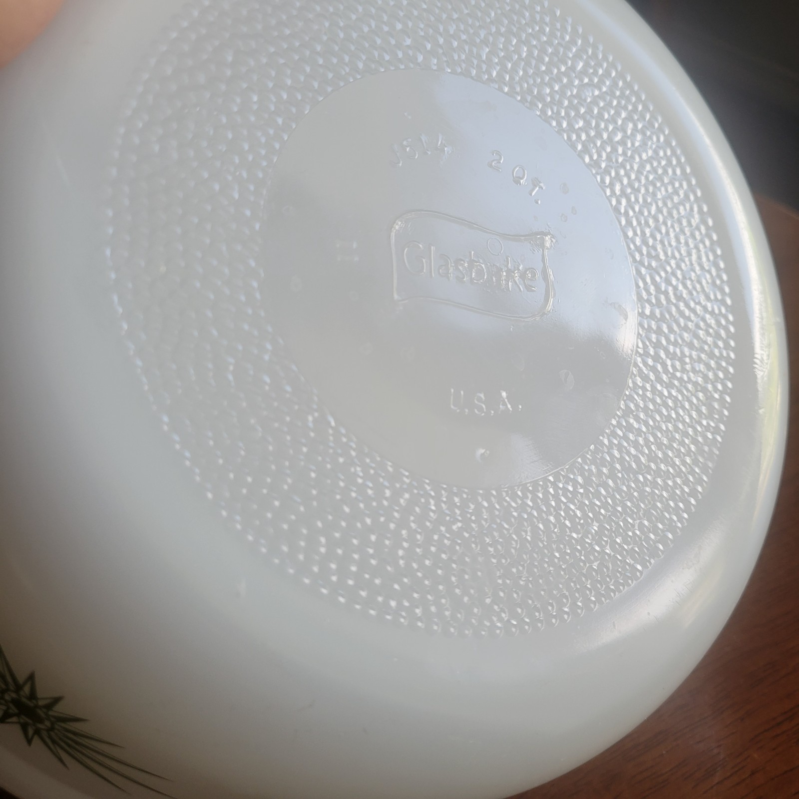 Vintage Glasbake Milk Glass Oval Casserole Atomic Starbursts Stars 2qt