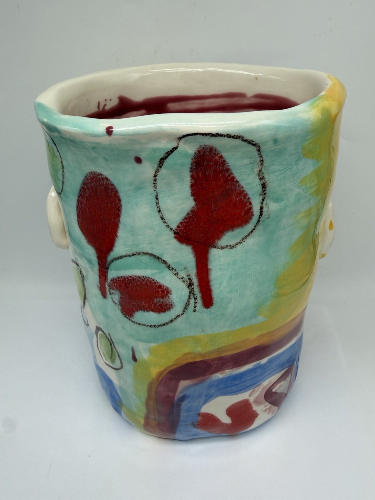 Rare Laurel Izard & Edwin Shelton Funny Face Pottery Handcrafted Unique 1991