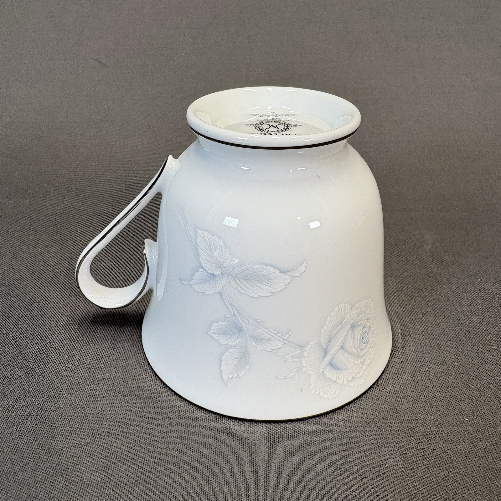 Noritake Virtue 2934 Cup and Saucer Replacements White Blue Roses Platinum Trim
