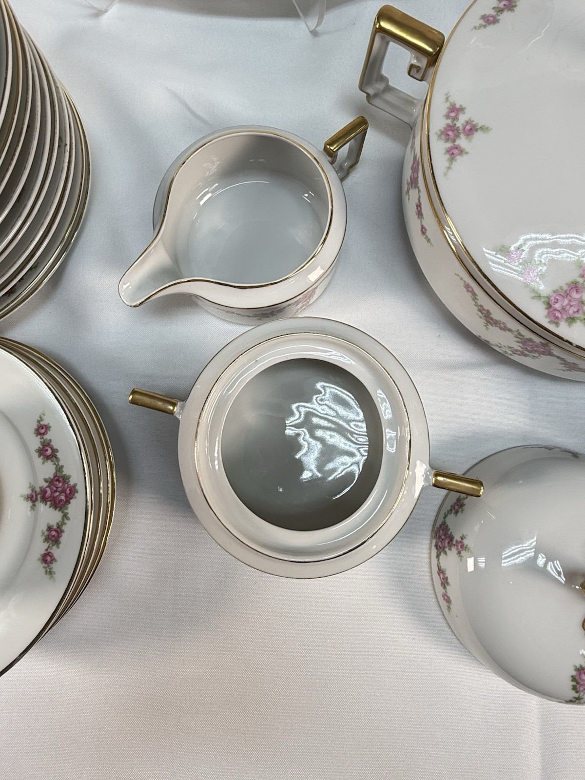Vintage Heinrich & Co Rosalinda Bavaria China Set – 44pc Pink Rose Gold Trim
