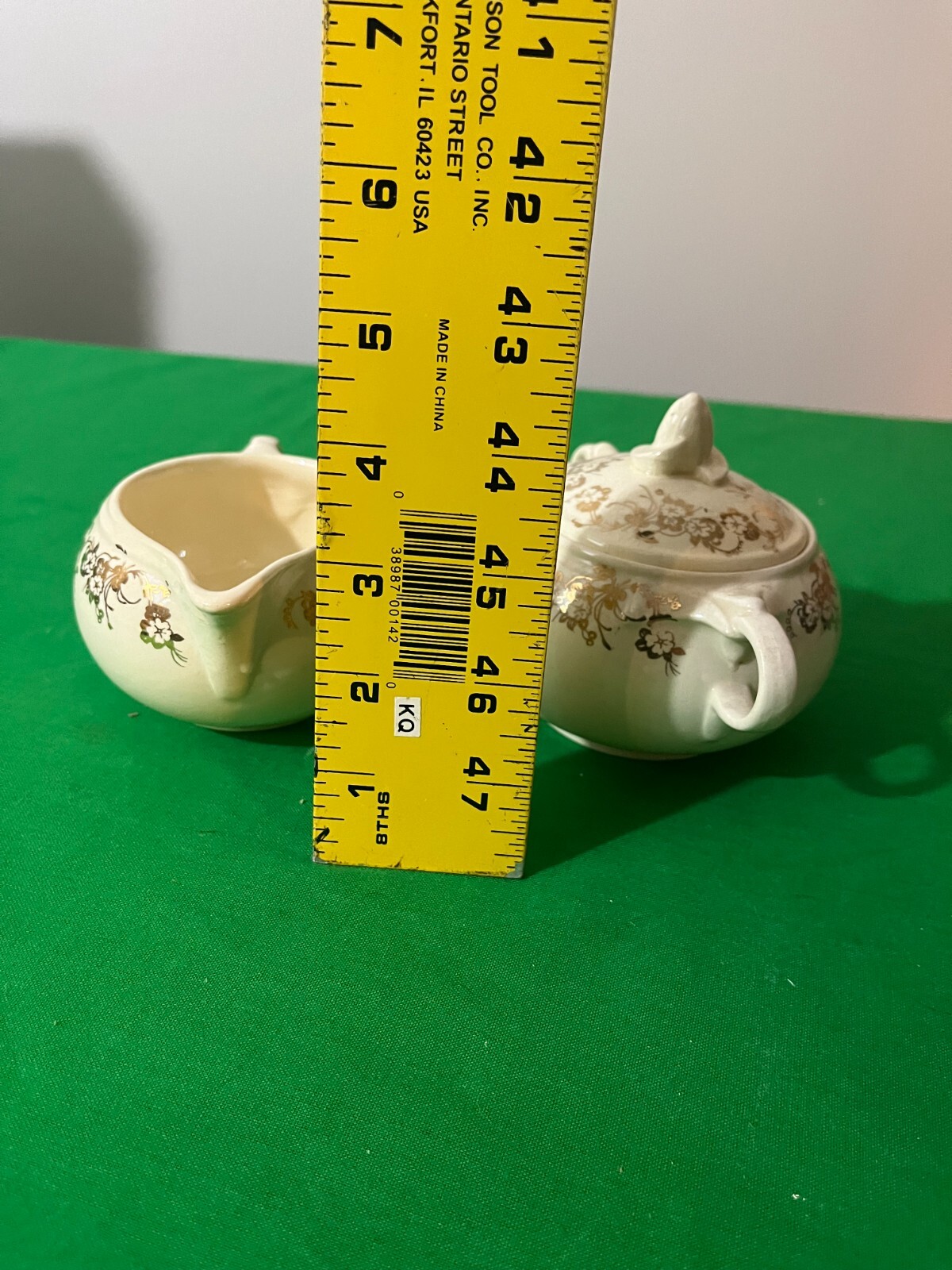 Vintage Taylor Smith Taylor China Floral Creamer And Sugar Bowl with Gold Trim