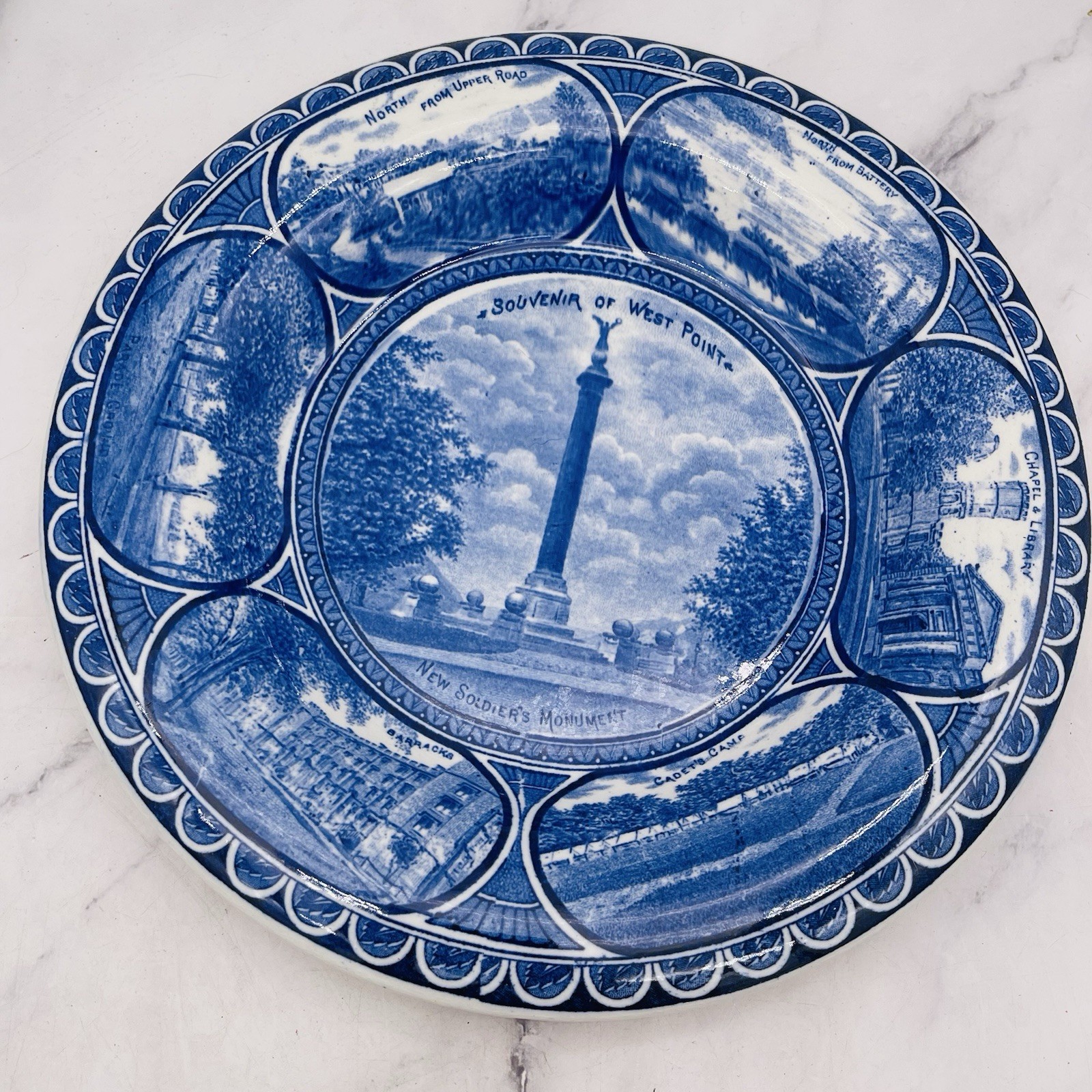 Set of 13 Vtg Atq Blue & White Plates Wall Collage Display Decor Mostly England