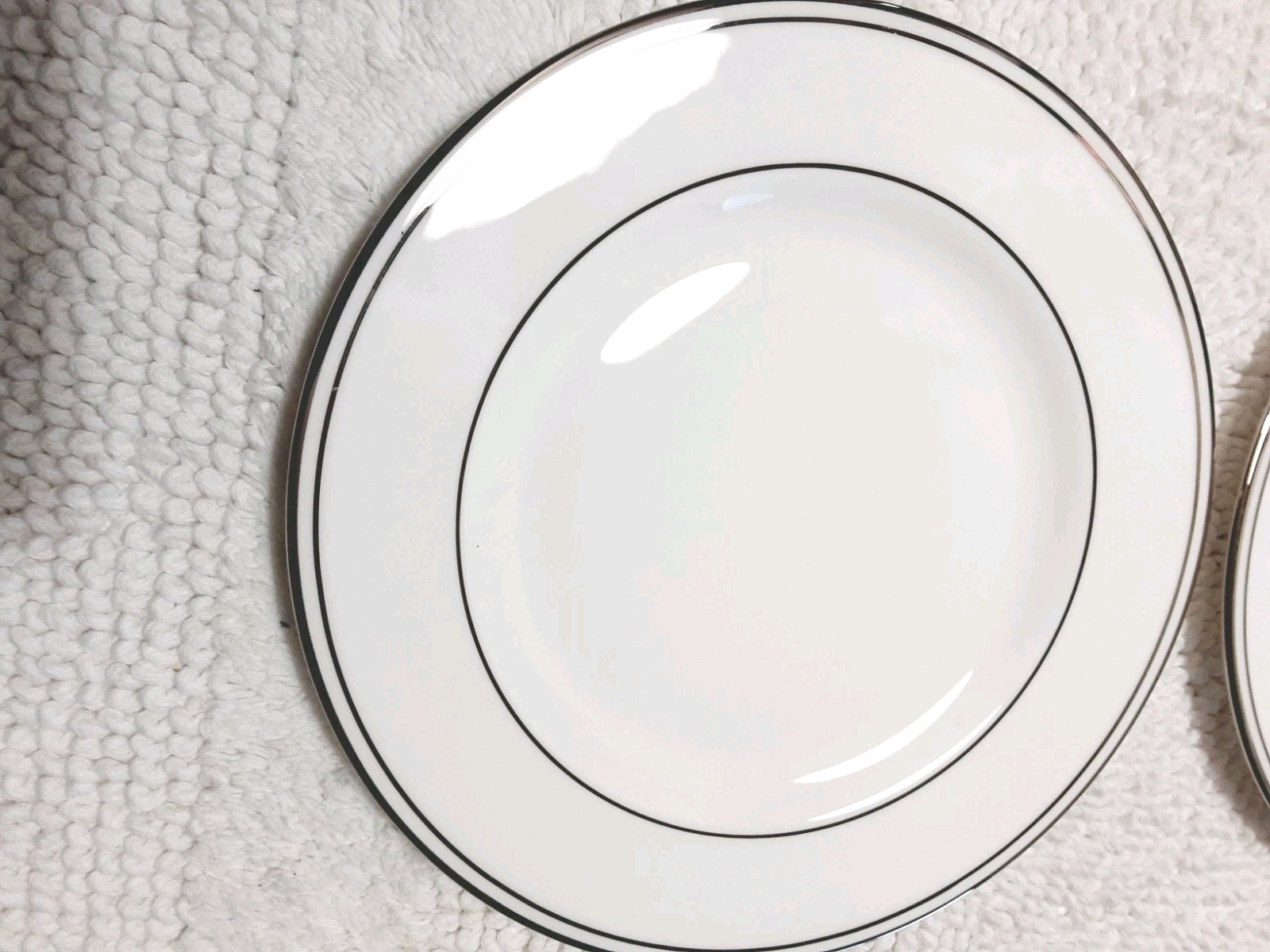 Lenox Federal Platinum Dessert Plates 8 inch Dishwasher Safe Set Of 4 White