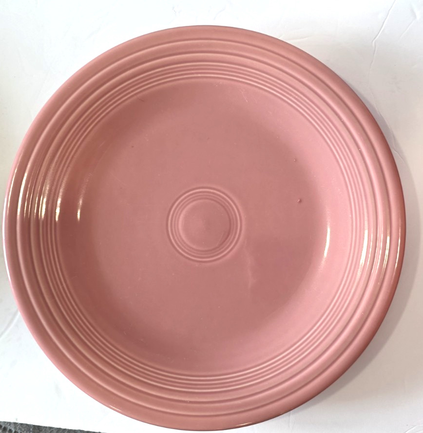 Fiesta Dinner Plate Classic Rim. Rose 10 1/2 Inches, Fiesta Ware Set of 3 Plates