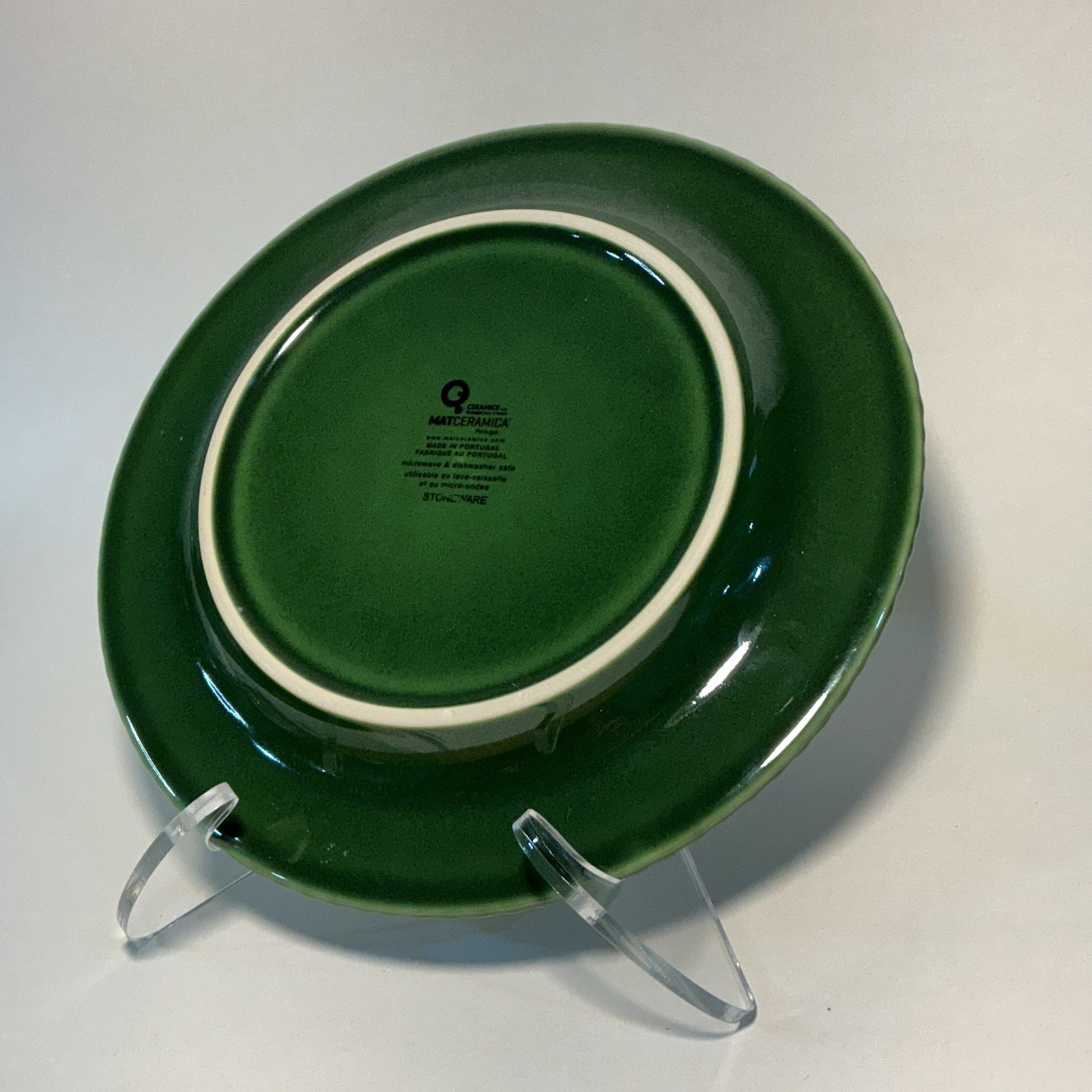 Matceramica Stoneware Portugal Dark Green Beaded Edge 9″ Salad plate