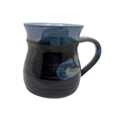 Studio Art Pottery Signed Mug Blue Glaze No Chips No Cracks