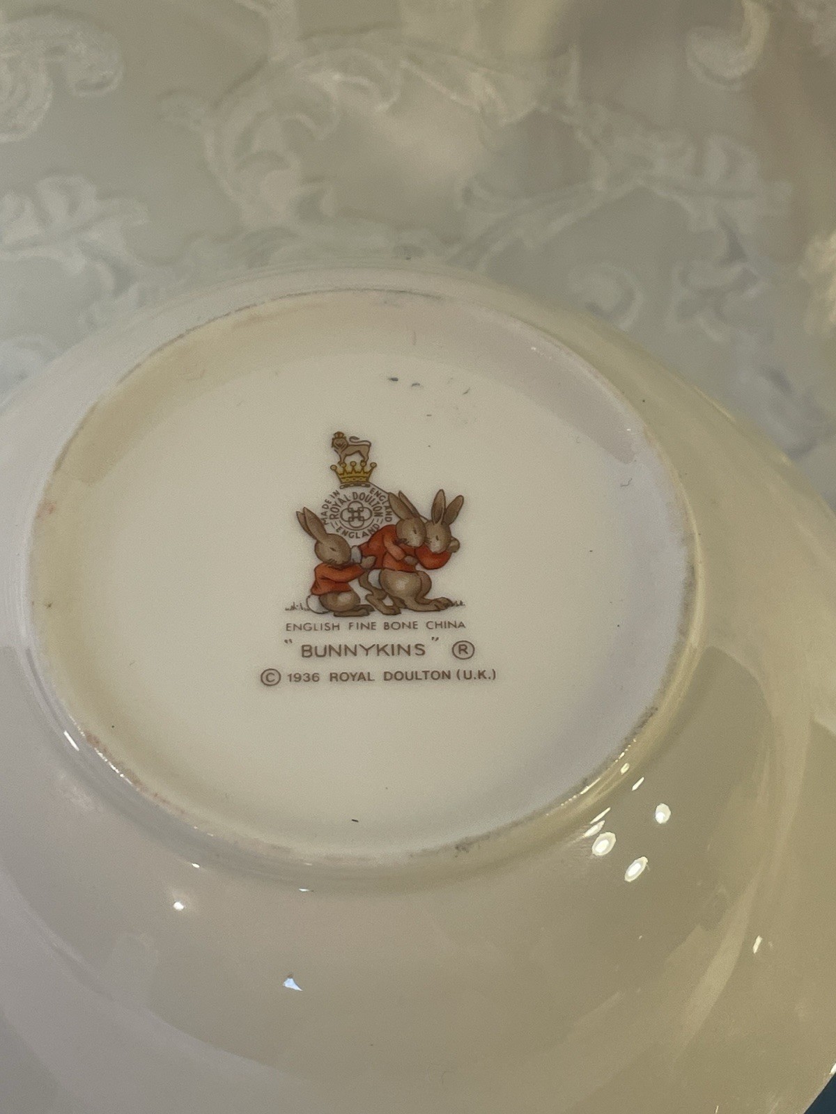 1936 Royal Doulton Bunnykins Bone China Easter Children Bowl And Cup Set England