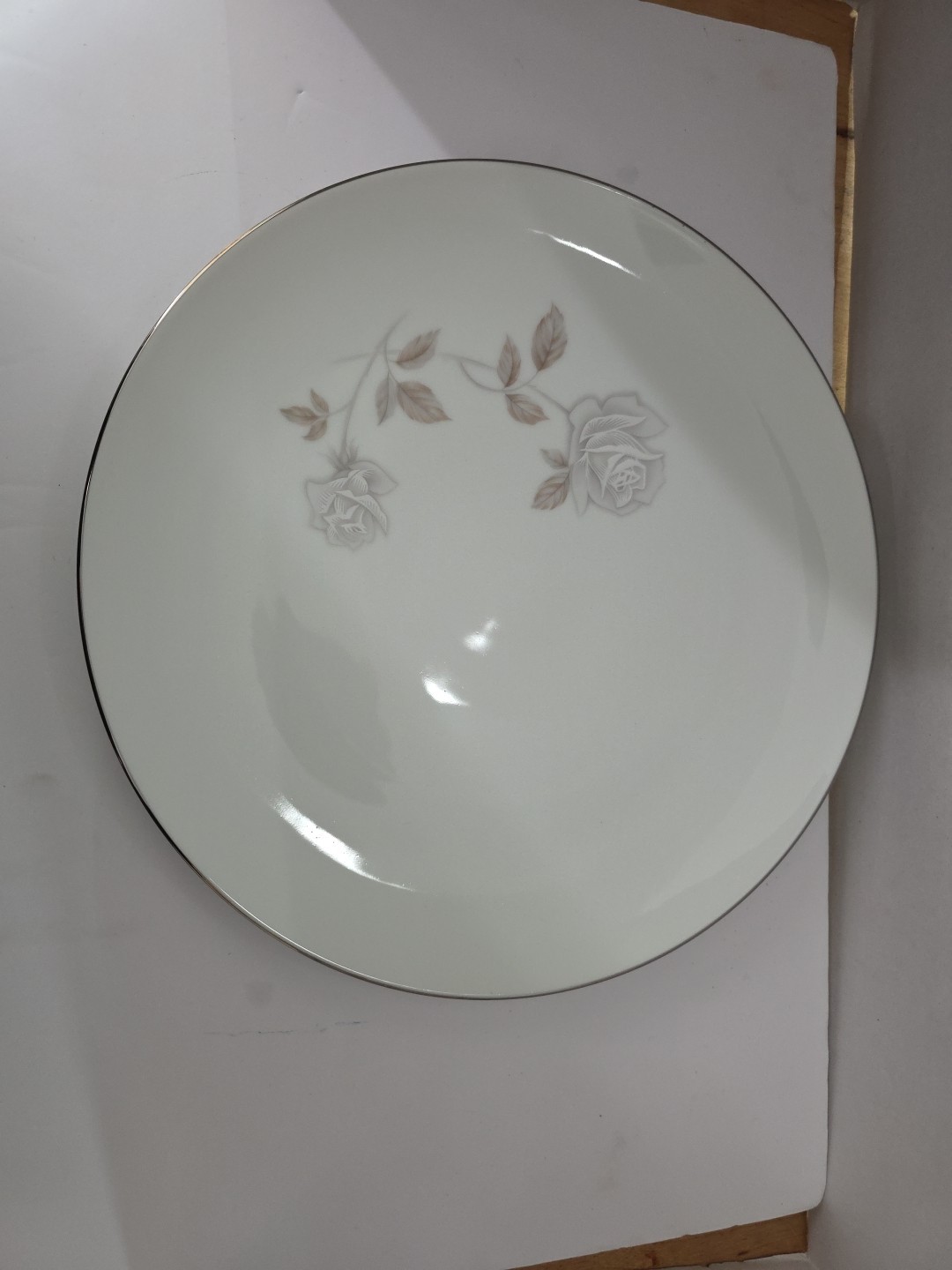 NORITAKE China Rosay Rose 6216 Dinner Plates 10 5/8” Platinum Trim