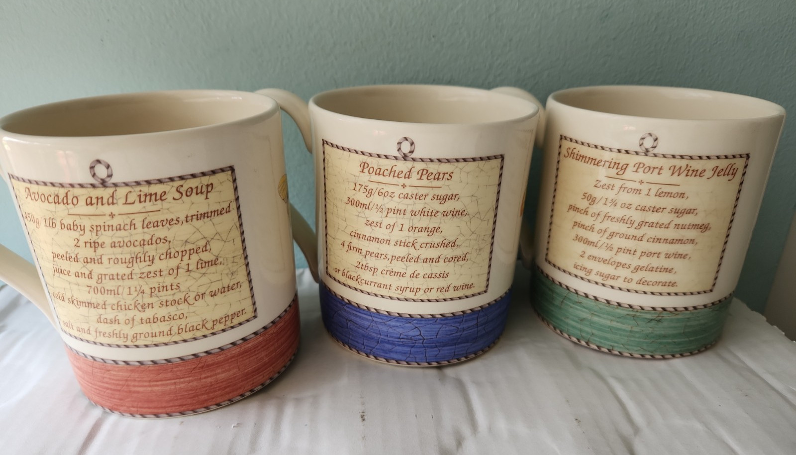 Wedgwood Queensware 1997 Sarah’s Garden Mugs–Lot of 3– Made in England/UK