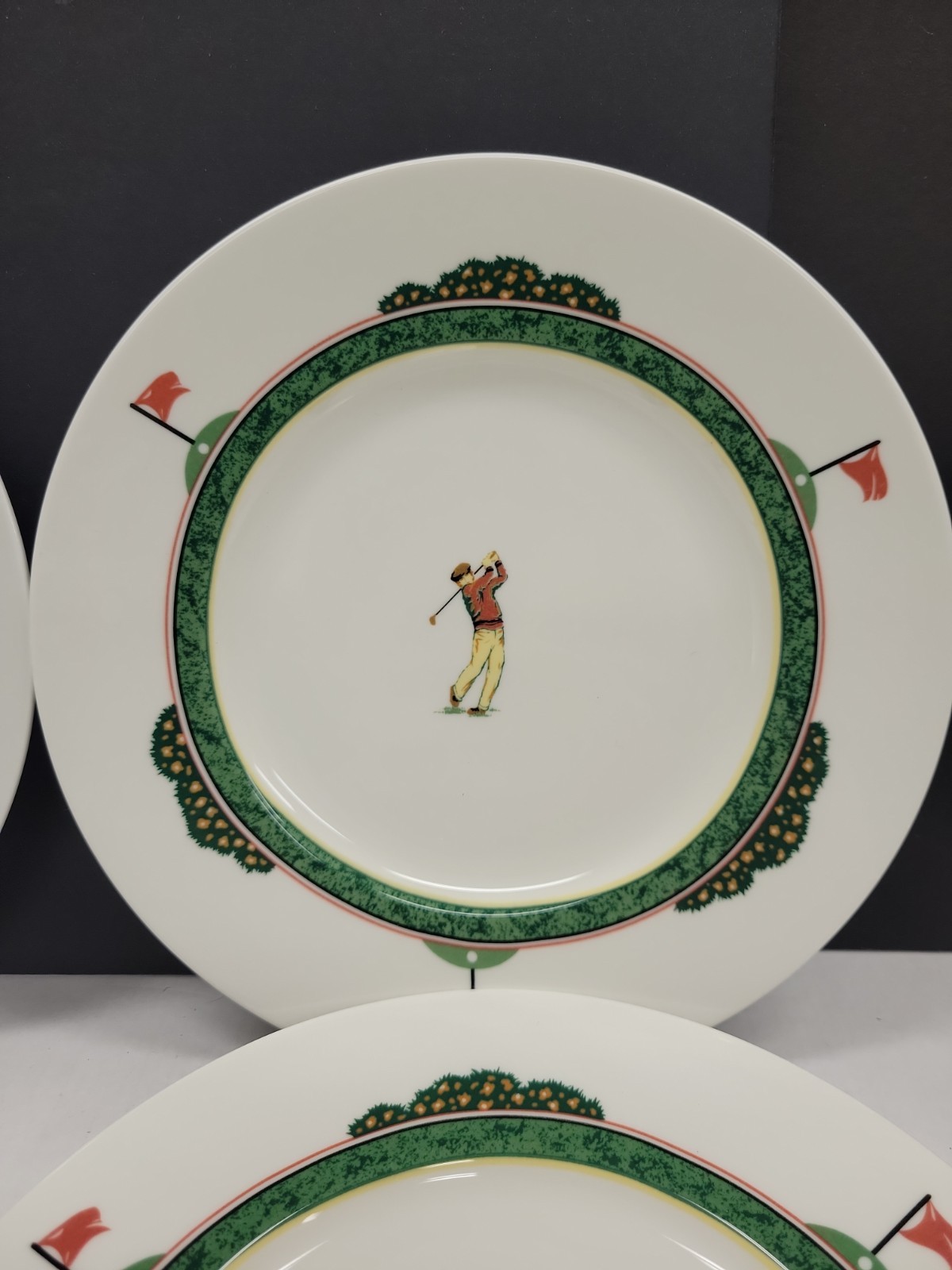 Christopher Stuart Optima Salad Plates Fine China Golf Fairway HK 204 Set Of 4