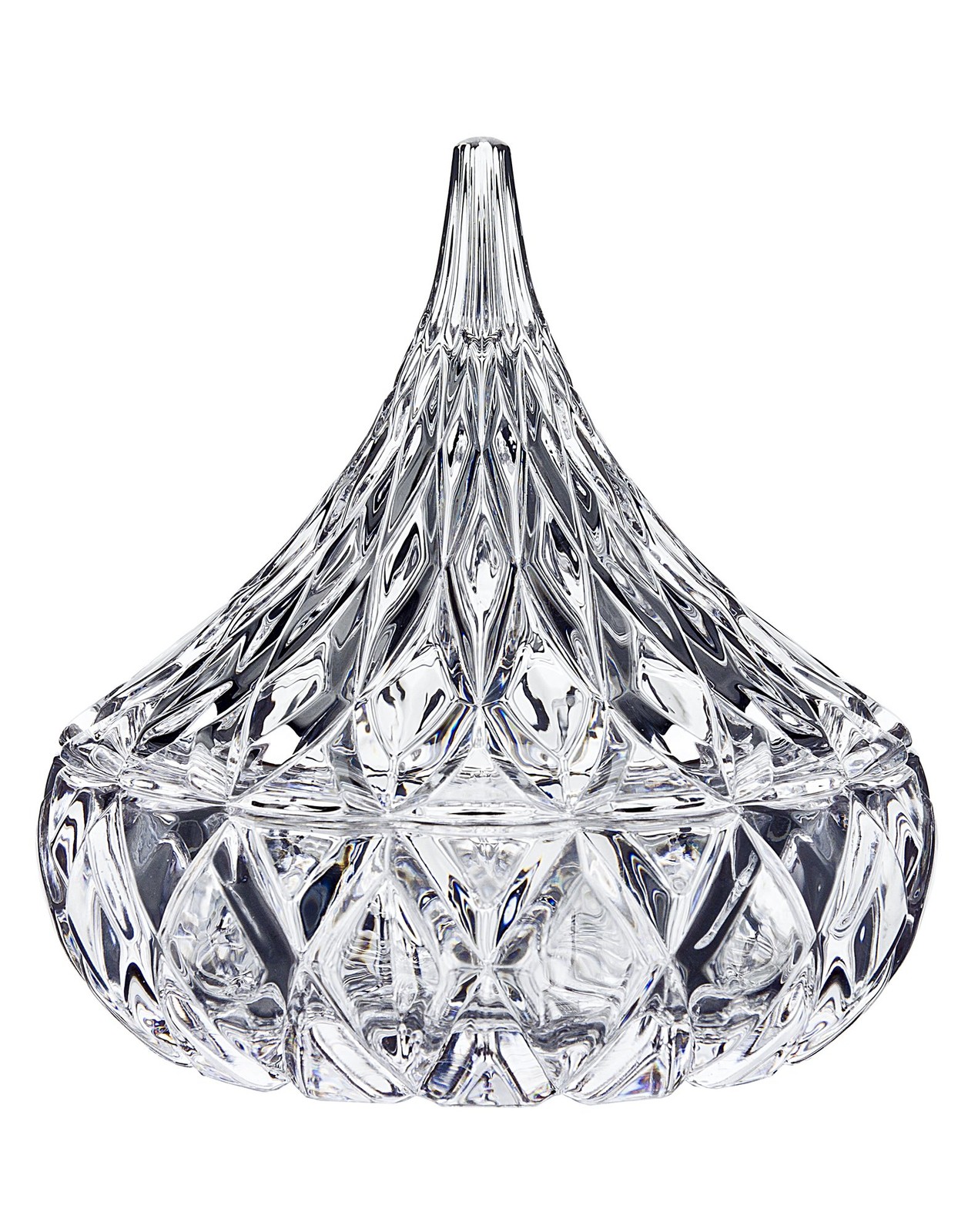 Hershey’s Kiss Glass Covered Box Crystal Dishware Bowl Candy Storage Gift