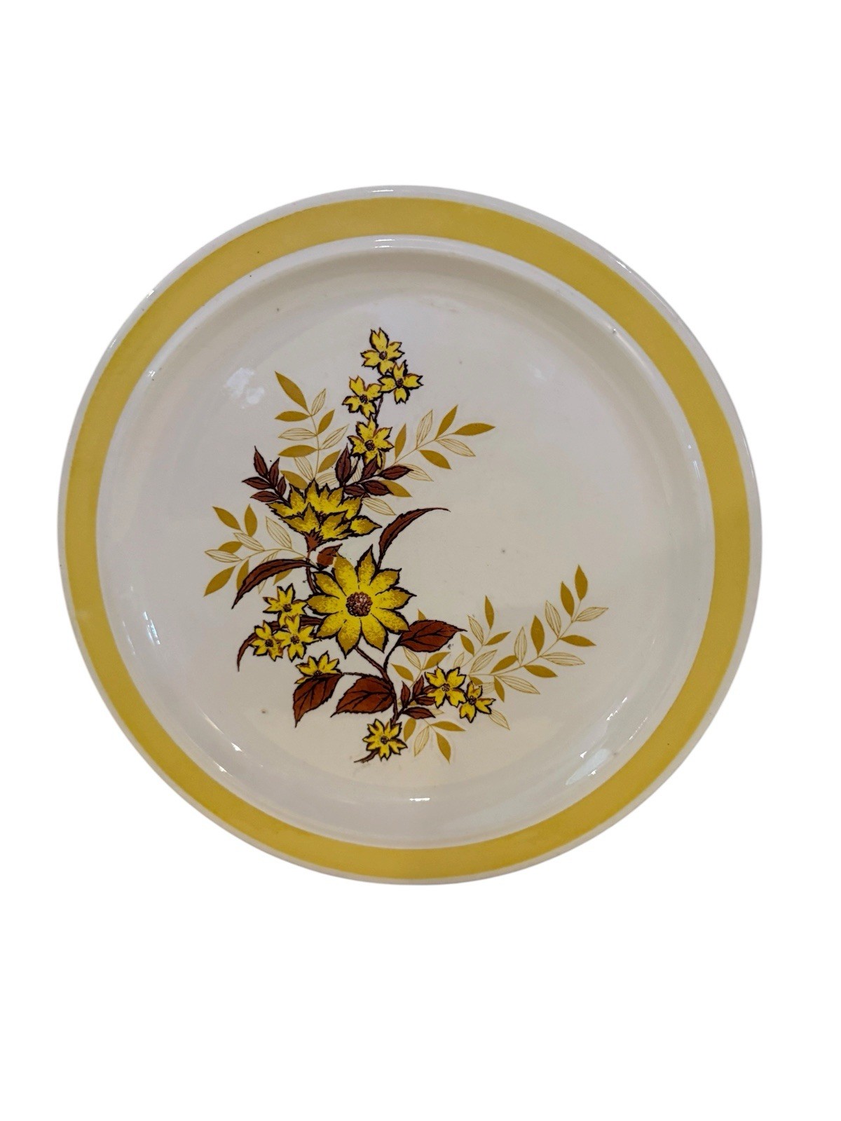 Royal China Company Yellow Flower 10.5 Inch Abstract Flower Plate Home Decor