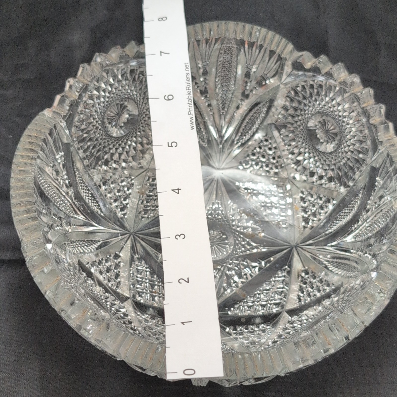 Clear Cut Glass Round Decorative Bowl 3 in Height One-Piece Clear Glass