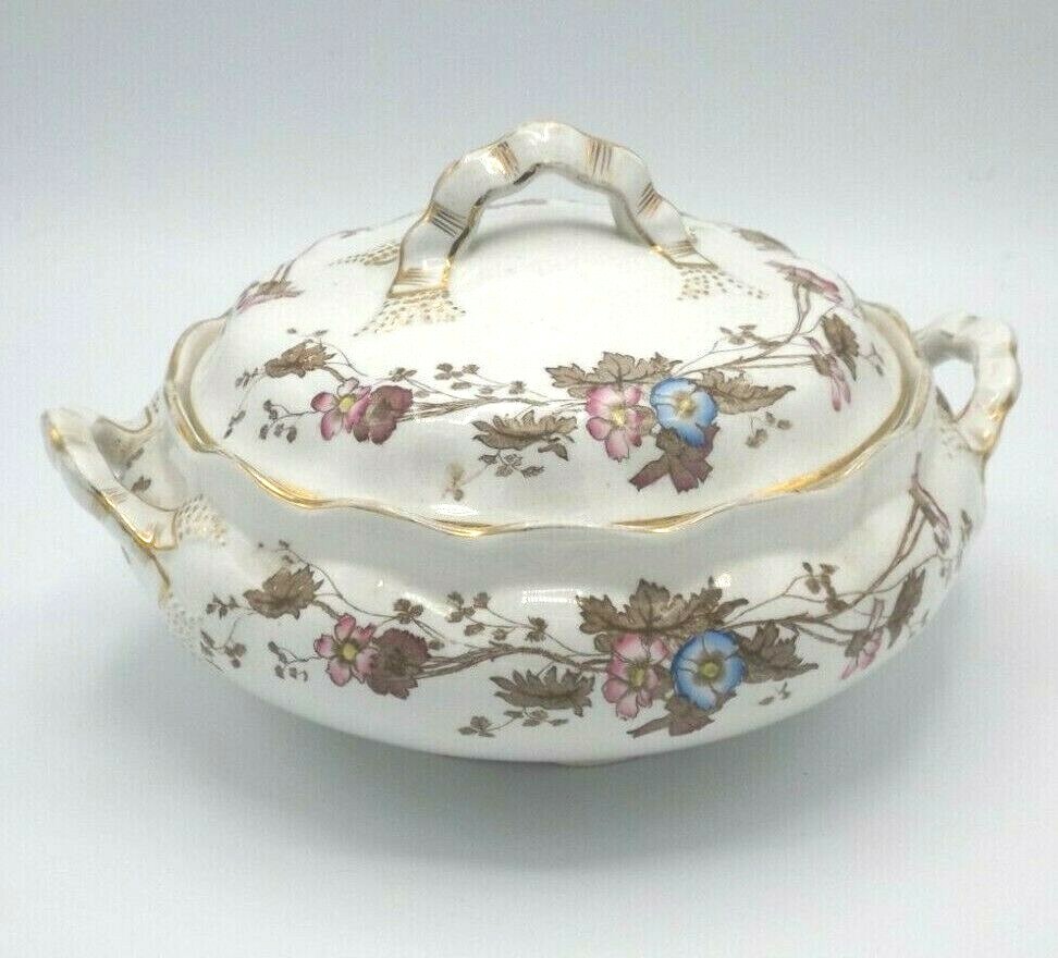 Thomas Furnival and Sons Covered serving Dish Charm Pattern