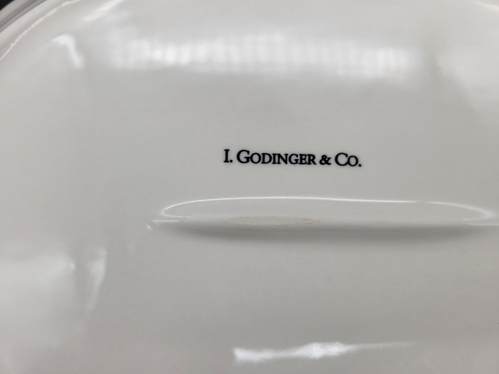 I. Godinger Italian Platter Scalloped Oval Cobalt Blue and Yellow 11.5″