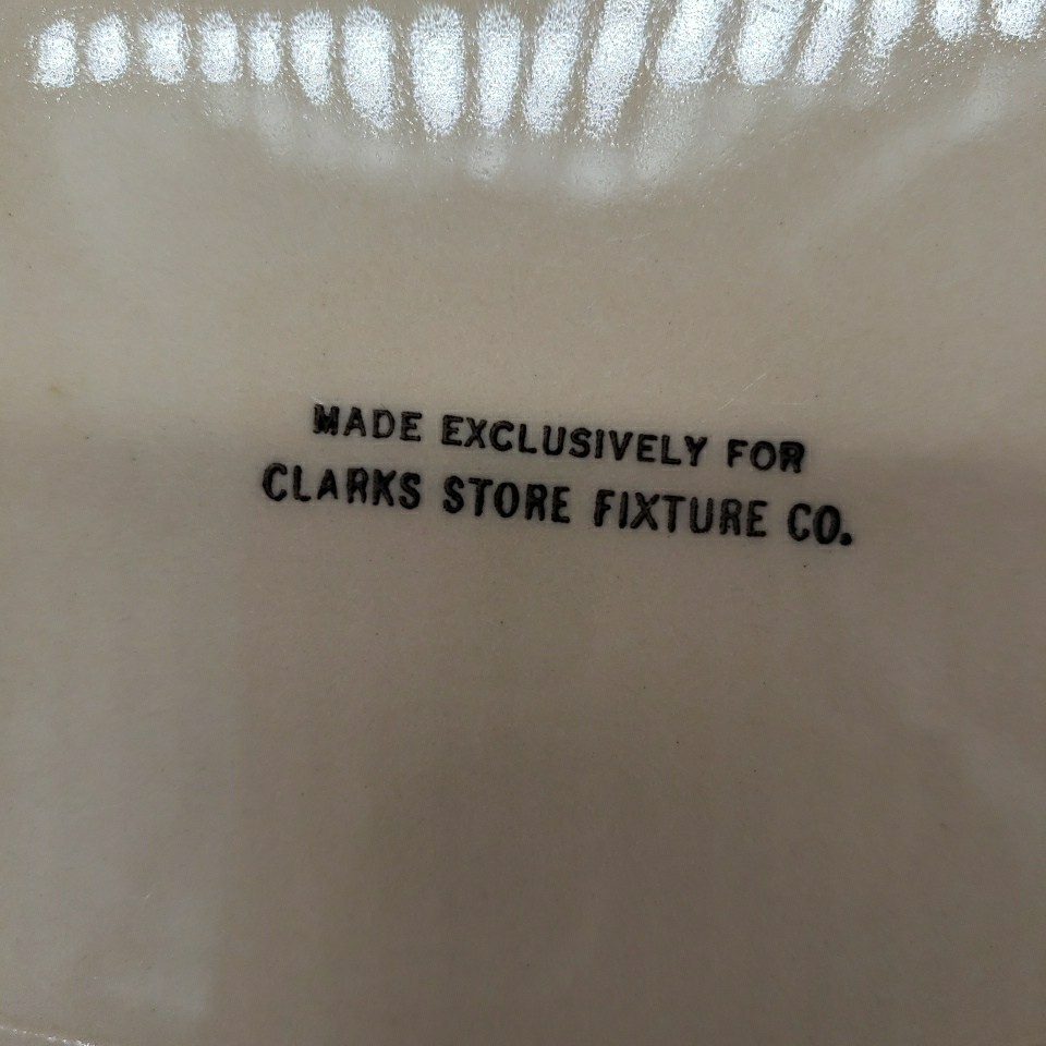 Clarks Store Fixture Co Wellsville China Oval Plate Platter 2PC Flint Michigan