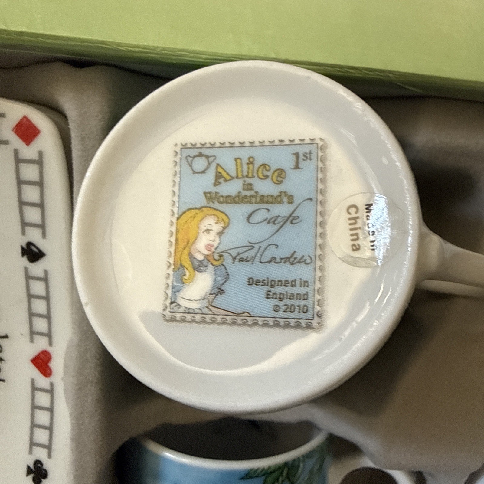 Paul Cardew Alice in Wonderland Tea Party Set Cups Saucers Spoon Lunchbox