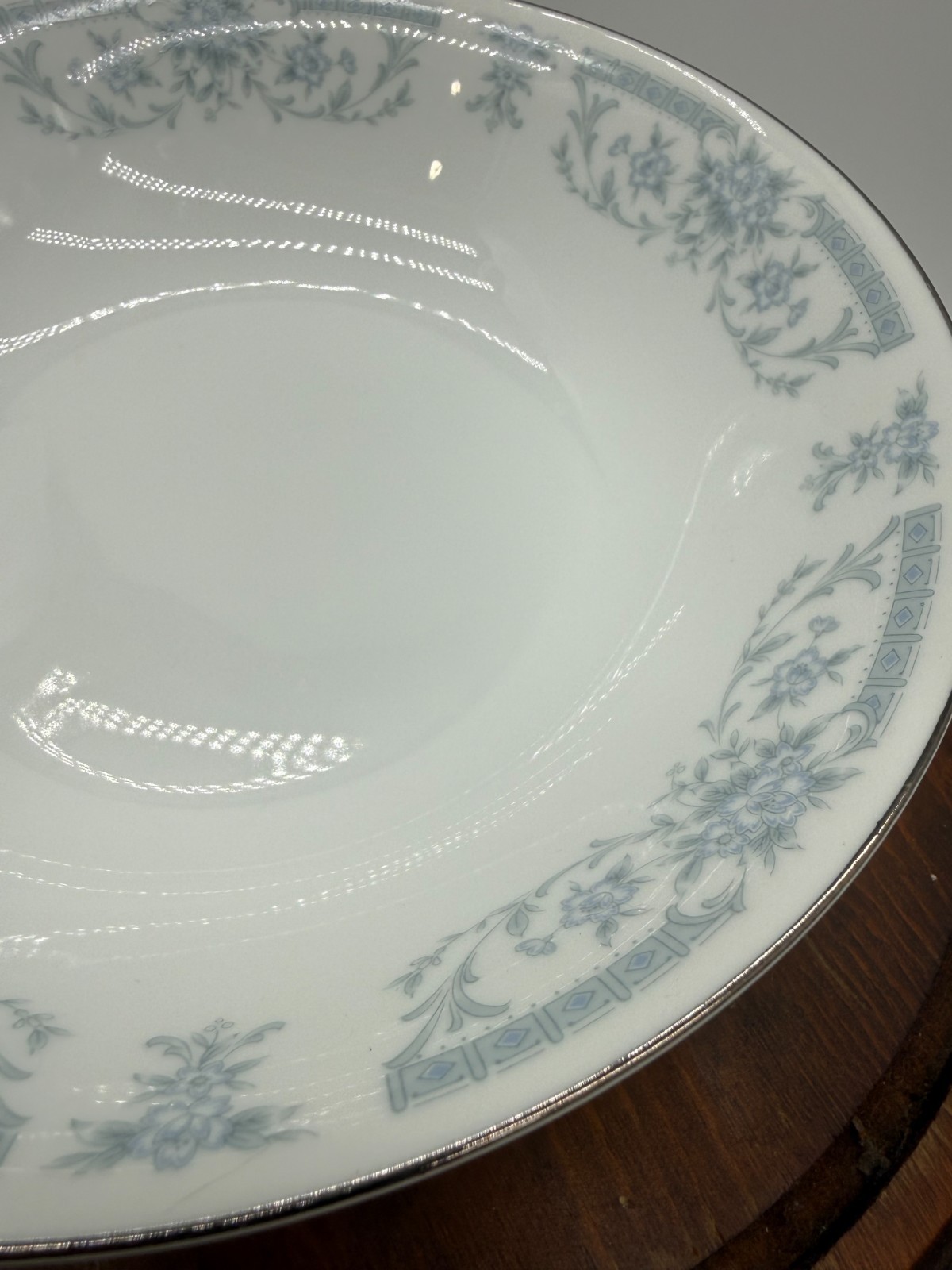 vtg Blue Whisper Sheffield dessert bowl made Japan Porcelain China 1985 elegant