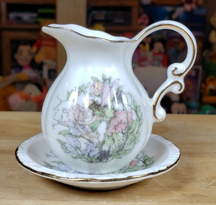 Fairy Pitcher Creamer & Saucer Set. Very NICE Fairy print