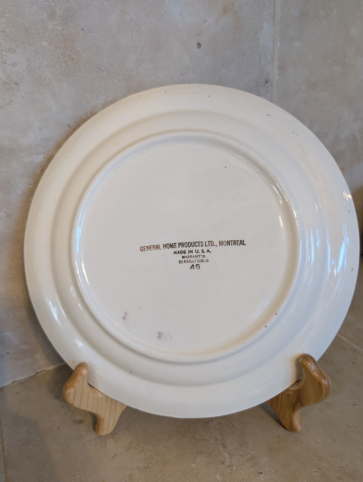 Vintage MCM Porcelain Salad Plate 22K Gold Trim “Courting Couple” Pattern