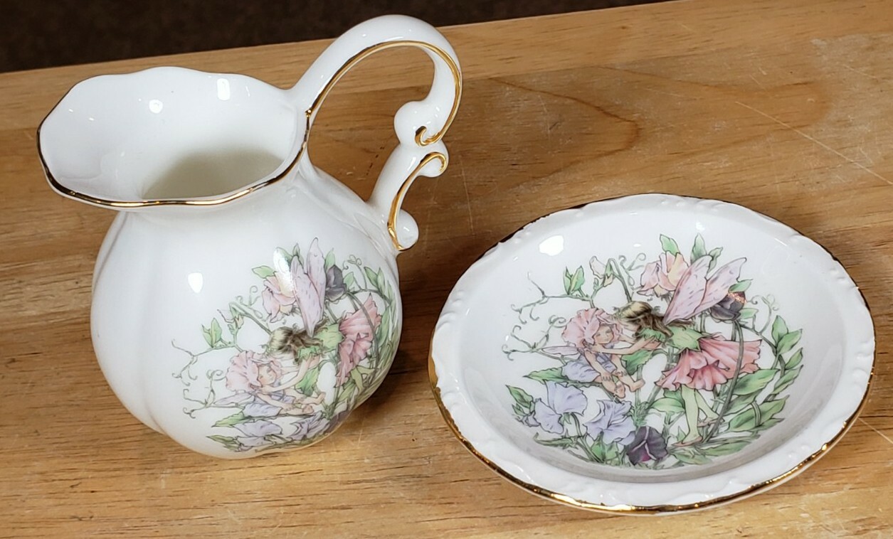 Fairy Pitcher Creamer & Saucer Set. Very NICE Fairy print