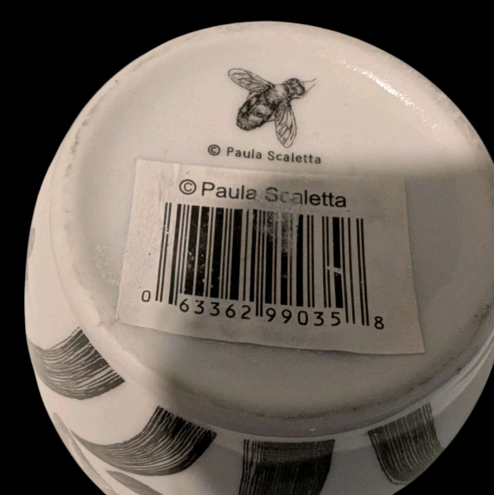 Paula Scaletta Porcelain Coffee Mug Flowers & Bees Black And White Germany