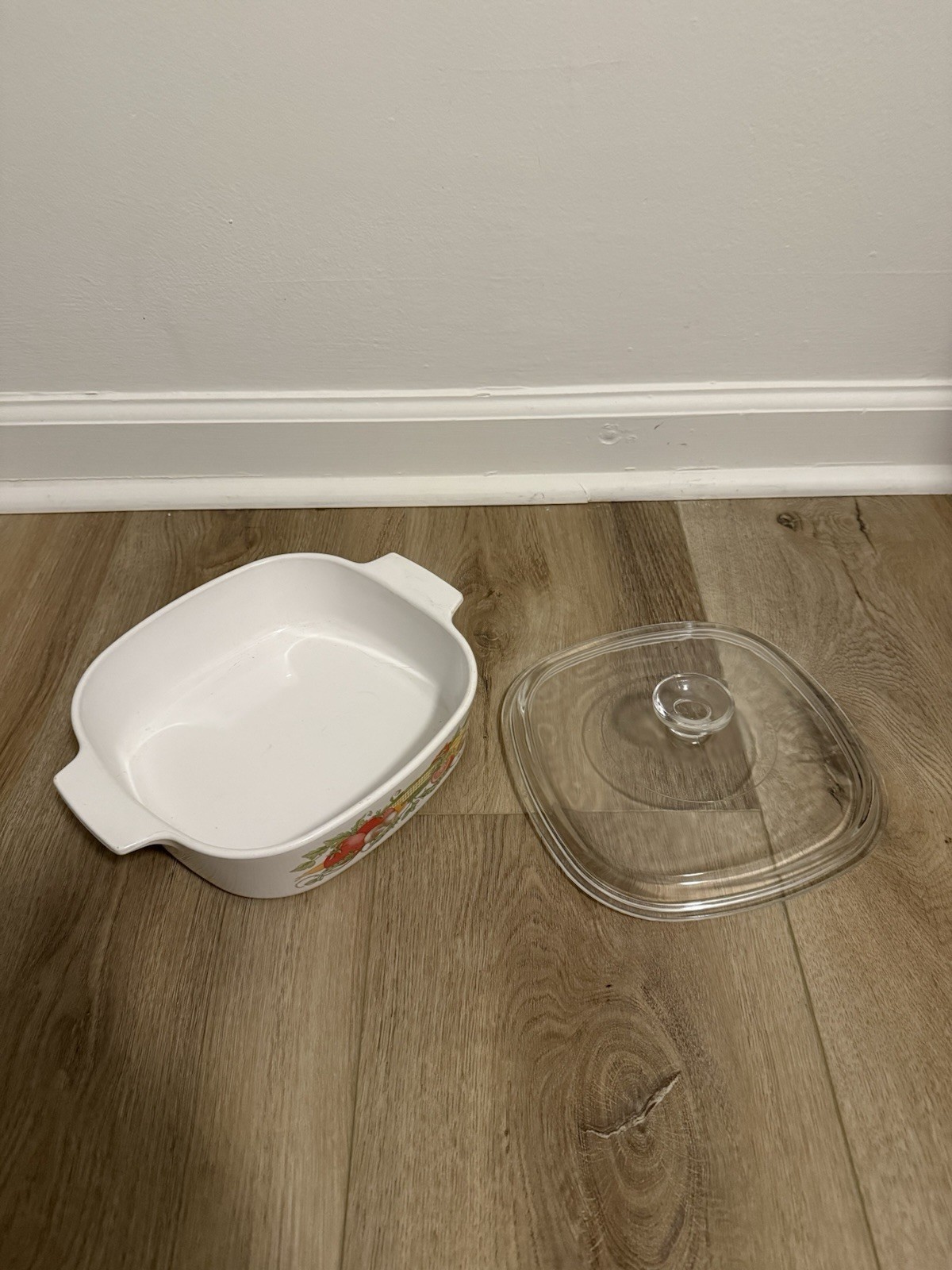 Vtg CorningWare Garden Harvest A-2-B 2 Quart Baking Dish A-2-PC W/ Lid