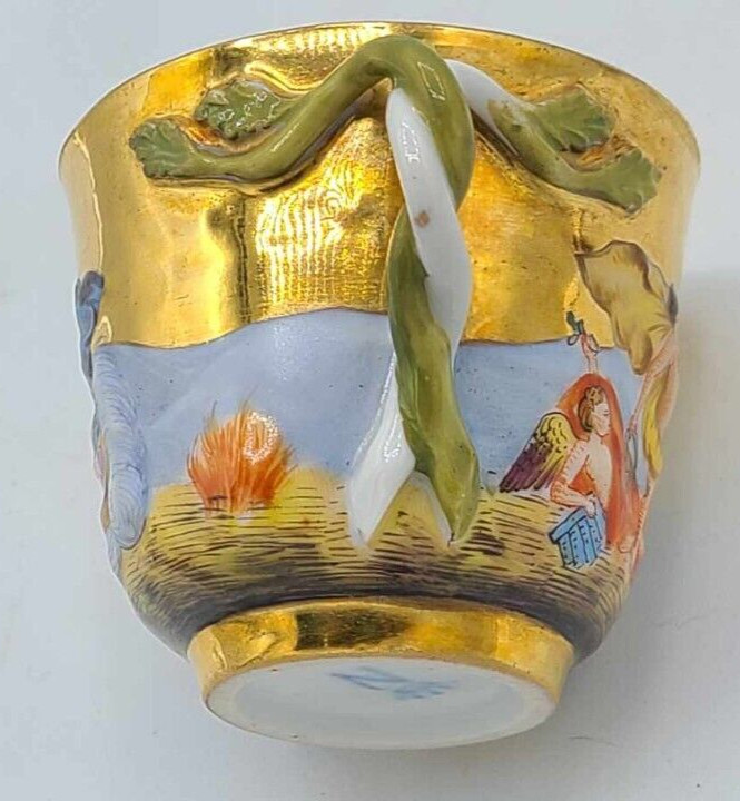 Antique 1800s Richard Ginori Capodimonte Hand Painted Cup & Saucer