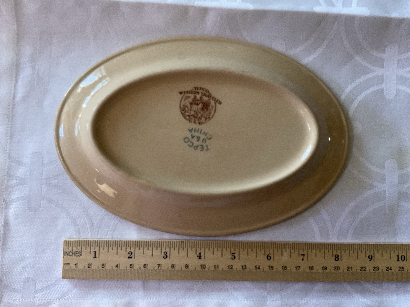 Vintage Tepco China Made In U.S.A. Western Traveler 9” Platter EUC