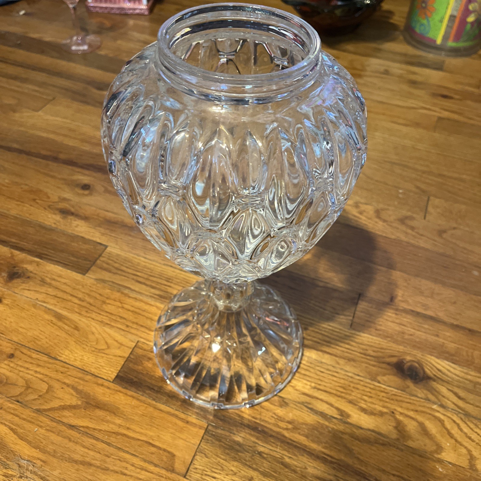 BOHEMIA APOTHECARY DISPLAY GLASS CRYSTAL – UNIQUE JAR – BASE ONLY NO LID.