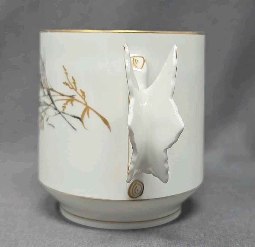Charles Field Haviland Limoges Leaf Handle Demitasse Cup & Saucer 1868-81