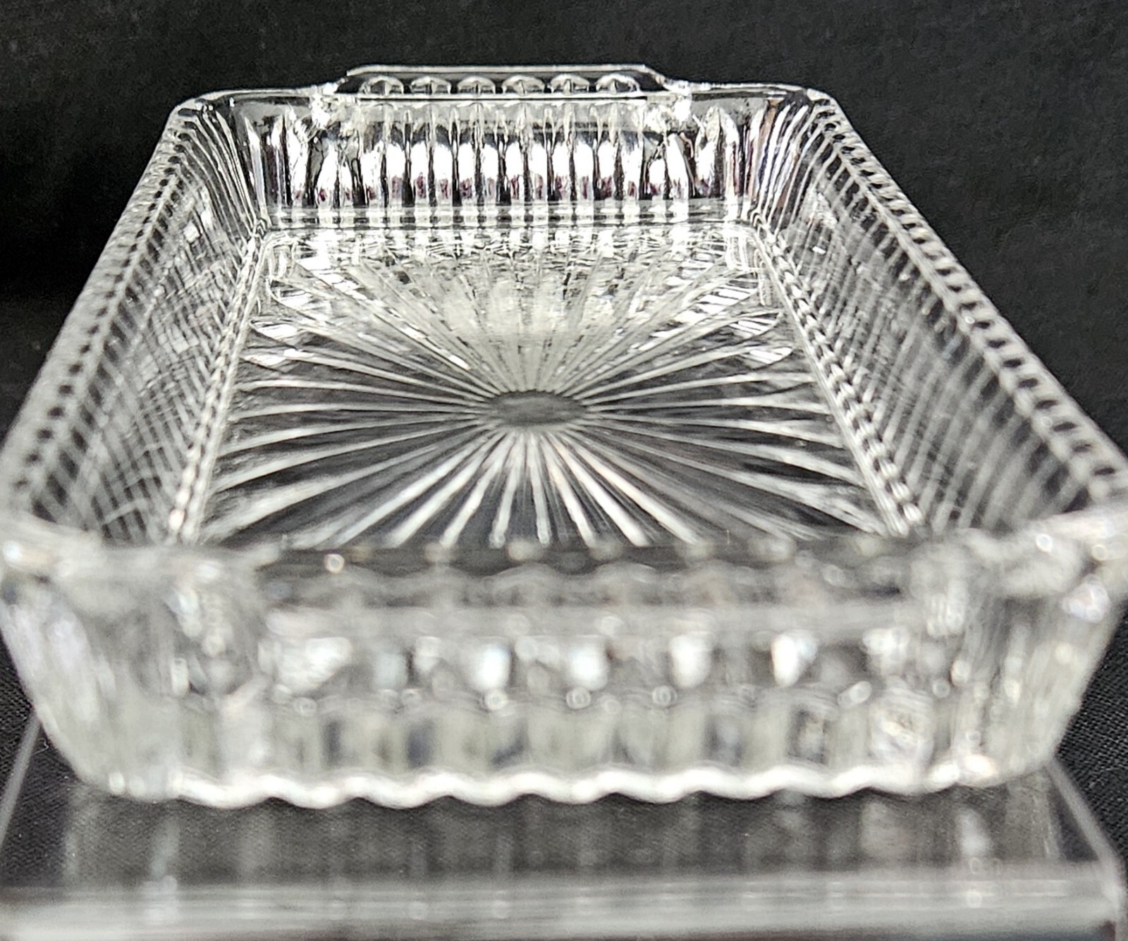 Vintage FEDERAL Glass WINDSOR Butter Dish With Lid and Small Serving Tray Clear