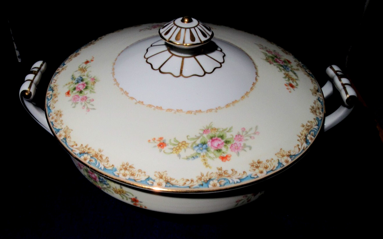 Vintage Rose China Made in Occupied Japan Covered Serving Bowl