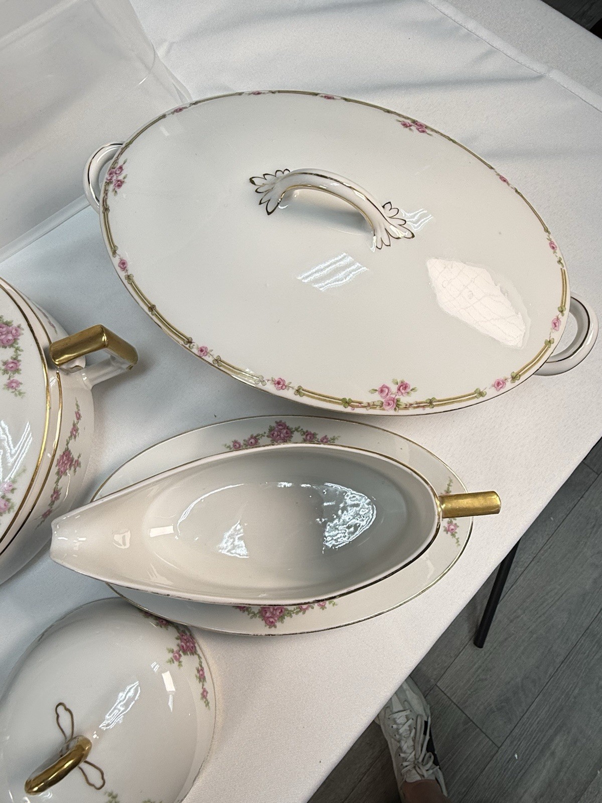 Vintage Heinrich & Co Rosalinda Bavaria China Set – 44pc Pink Rose Gold Trim