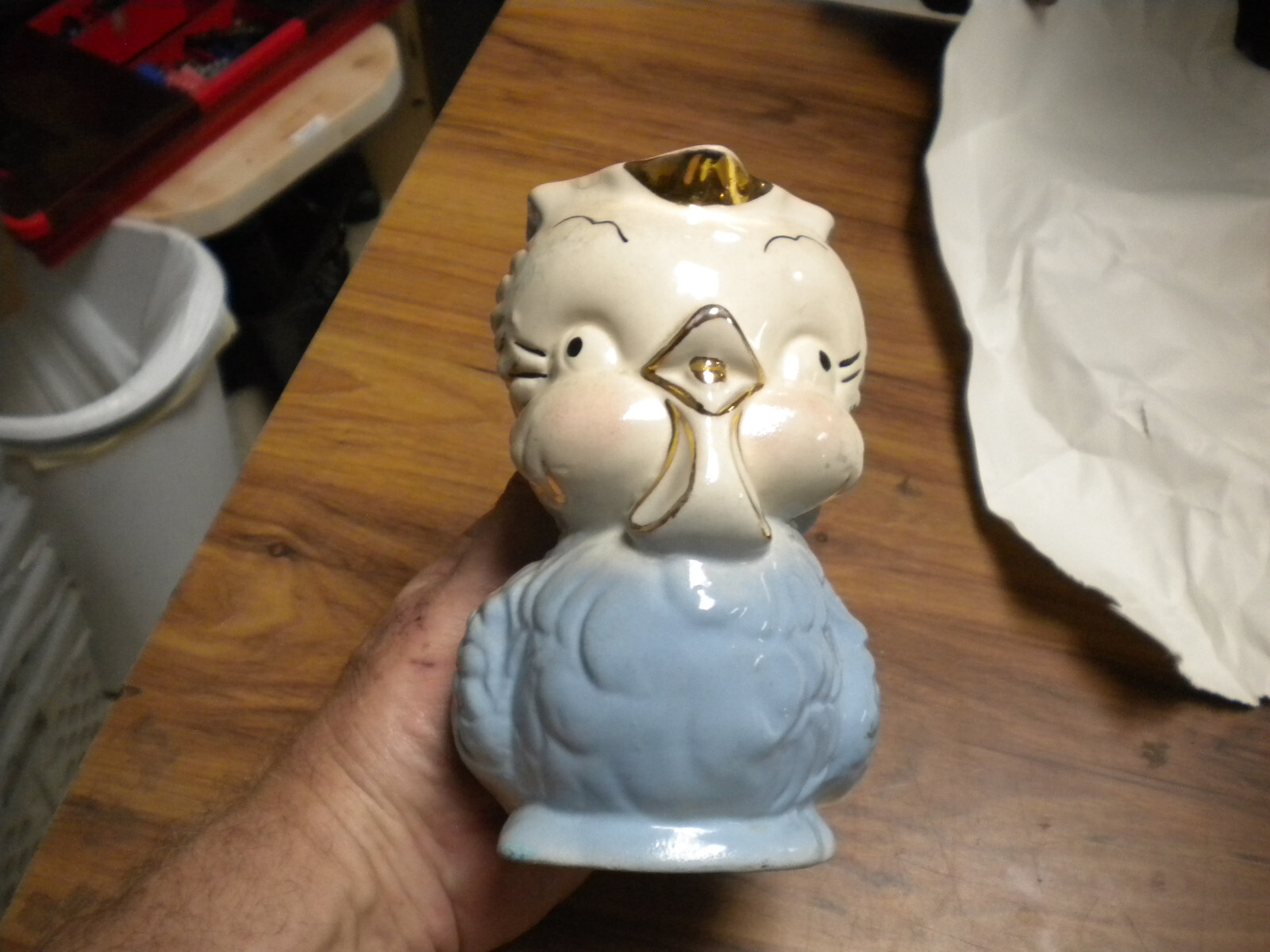 Vintage Shawnee Pottery Ugly Chicken Bird Pitcher American Bisque , see picture