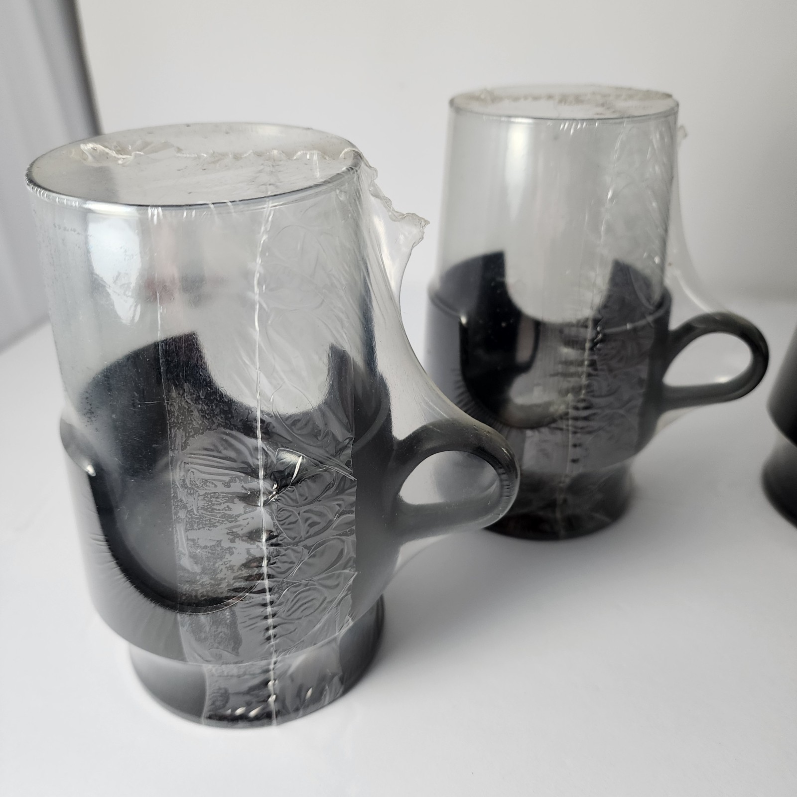 Vintage Mid Century Glas-Snap by Corning Glass Pedestal Mugs LOT of 5 New Sealed