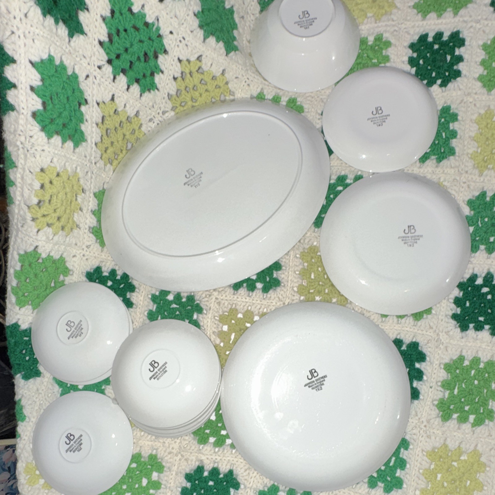 Johnson Brothers White Solid Ironstone Dinner Set Platter Plates Bowls England