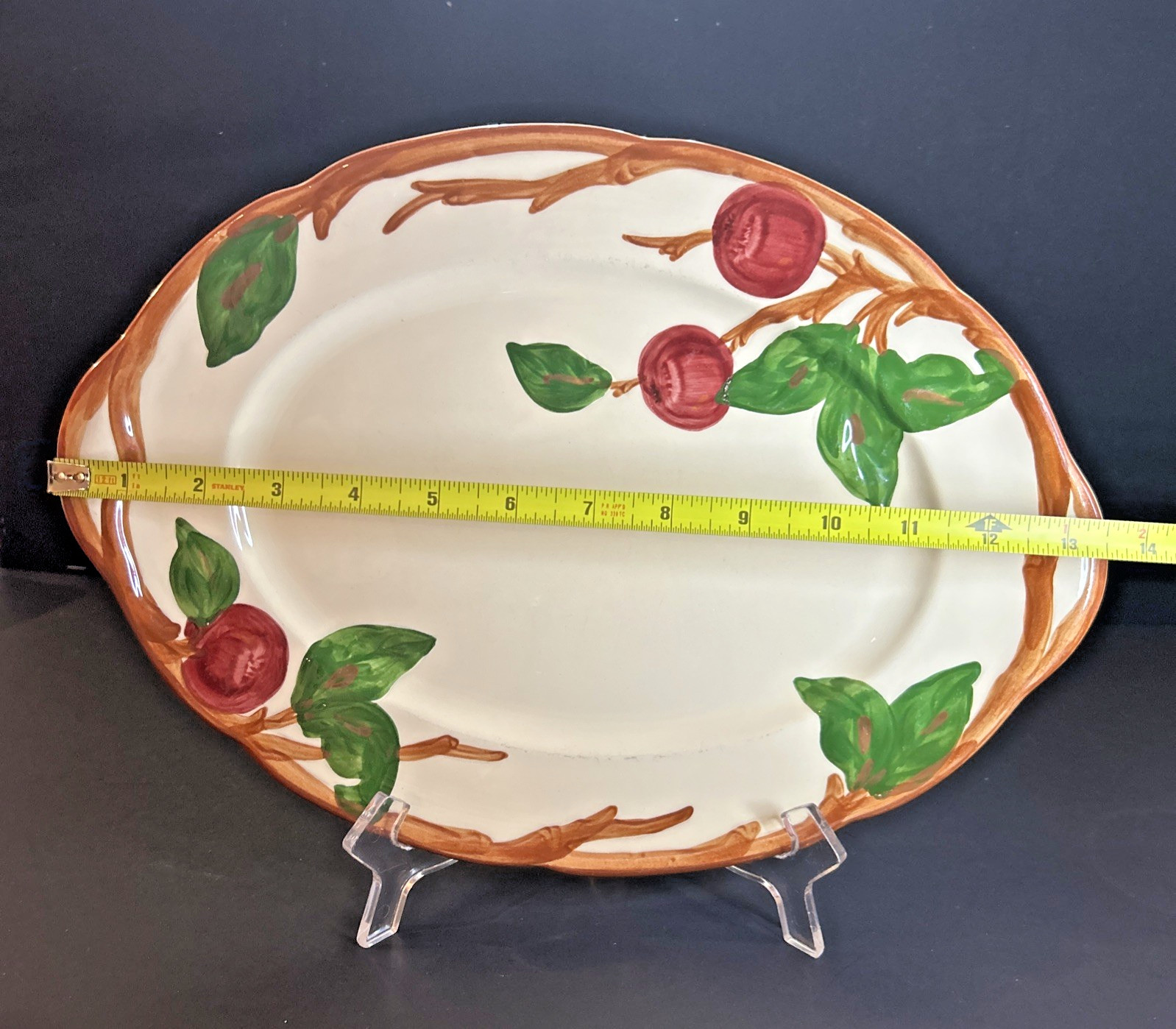 Franciscan Earthenware Apple Pattern Oval Serving Platter 14″x10″ USA