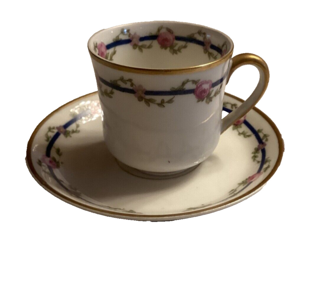 Vintage P L/M. Redon Limoges Demitasse Cup and Saucer ca. 1905-1930 —#674