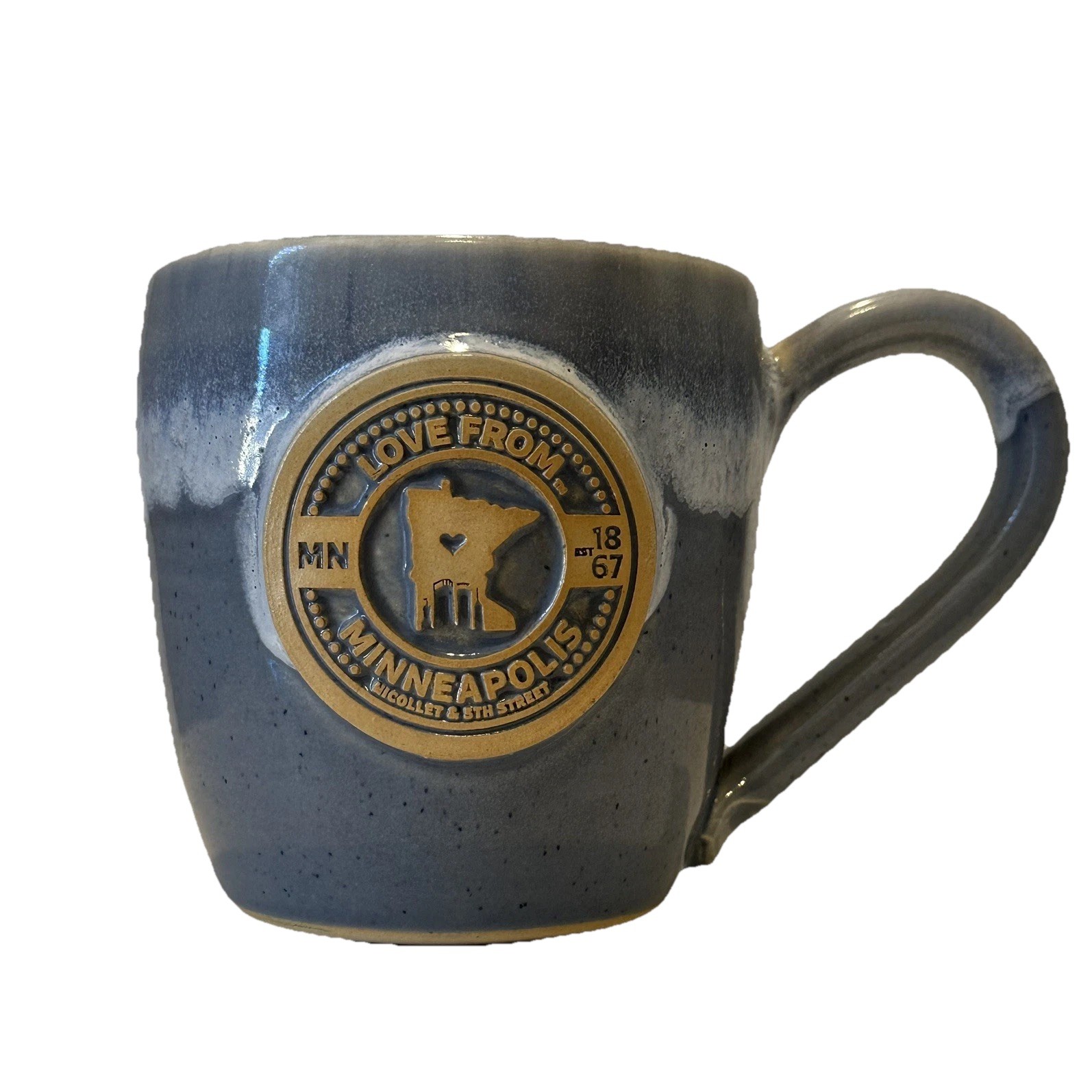 Love From Minneapolis Nicolette and 5th Street Blue Ceramic Coffee Mug