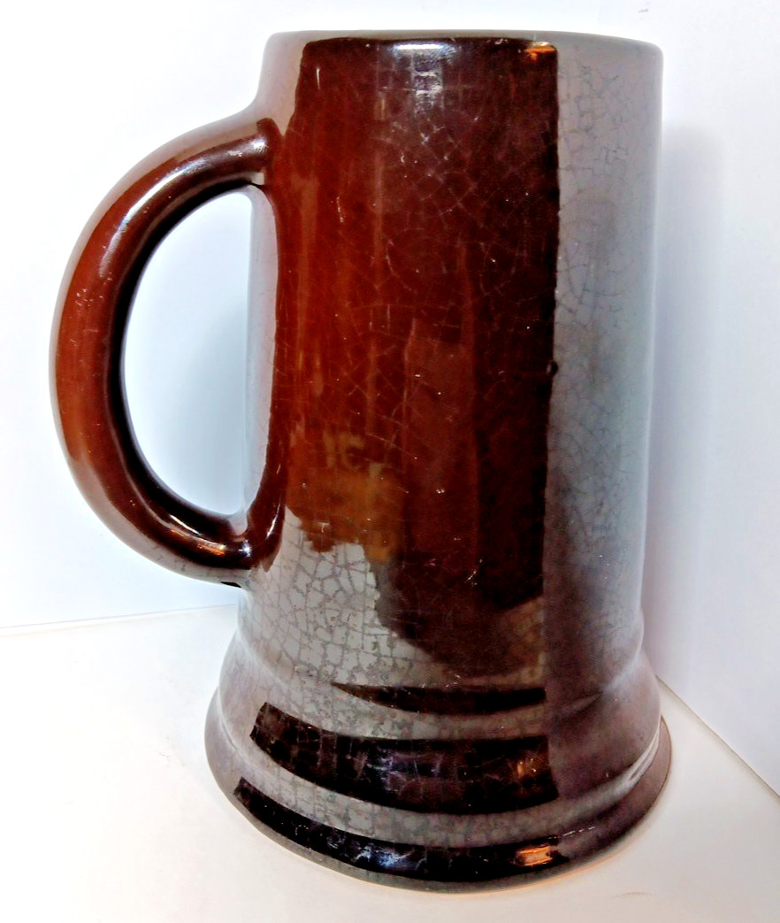 Beautiful Antique Weller Art Pottery Mug Hand Painted Grape Decoration 6.25 In