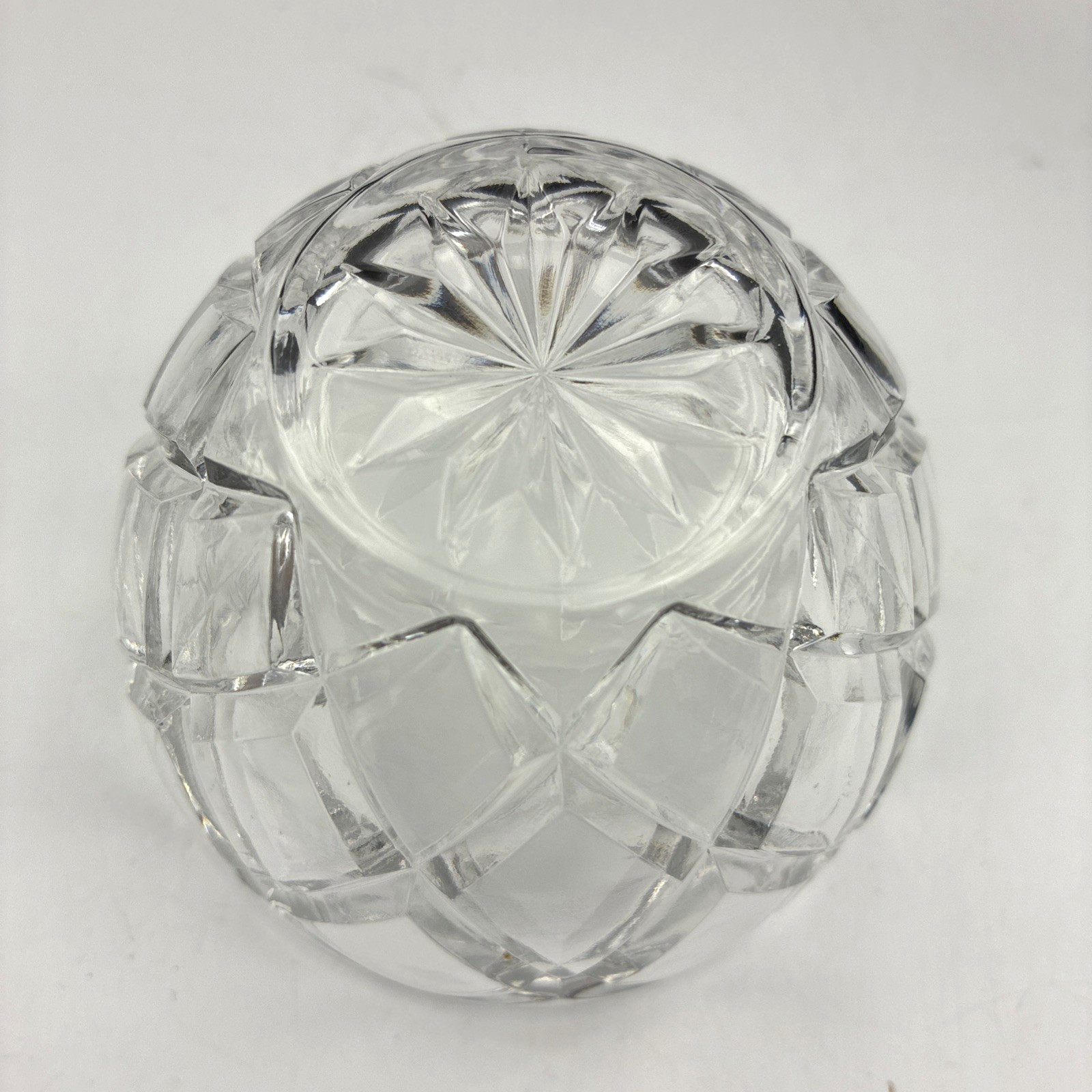Vintage Pear Shaped Cut Crystal Glass Style Lidded Jam Candy Condiment Dish 6in
