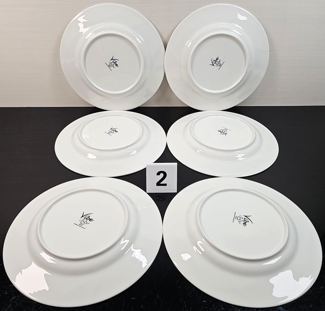 12 Lenox Vibe Salad Plate Set White Swirled Elegant Accent Table Dining Dish Lot