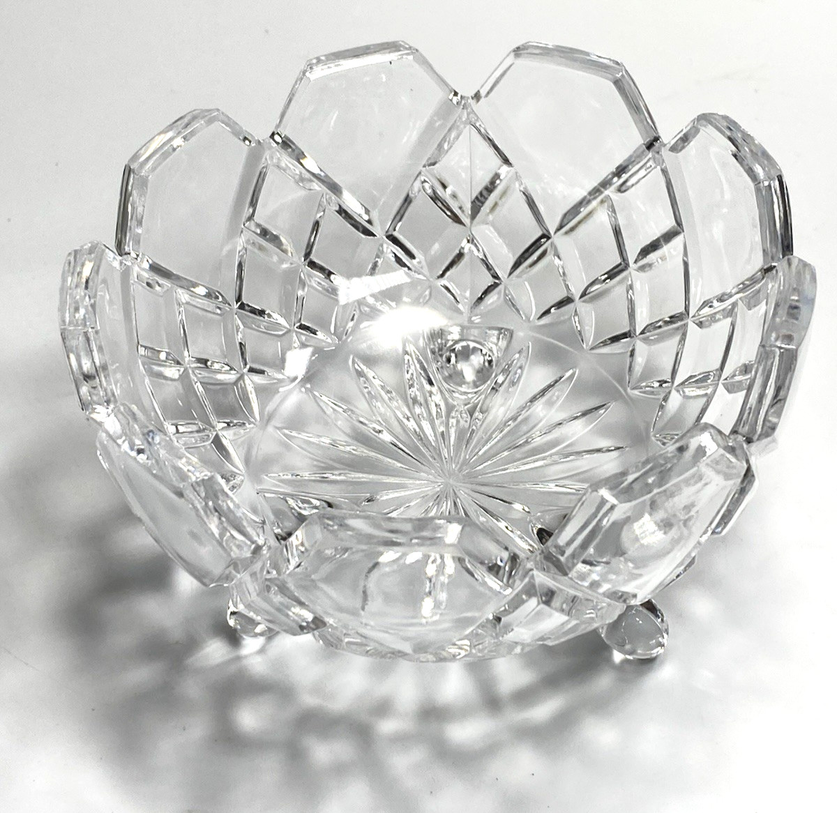 Pretty Three Footed Lead Crystal/Glass? Candy Dish/Bowl