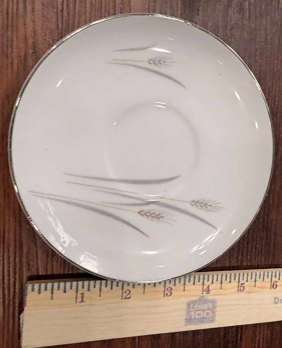 Set Of 25 Platinum Wheat Fine China Japan Tea Cups x 11 And Saucers x 14