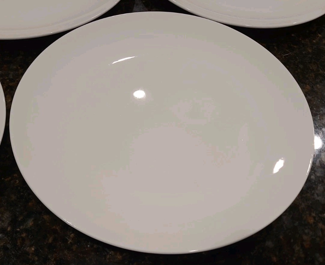 SET OF 5 Godinger Elegant Dining Bone China Round White 9 1/8” Luncheon Plates