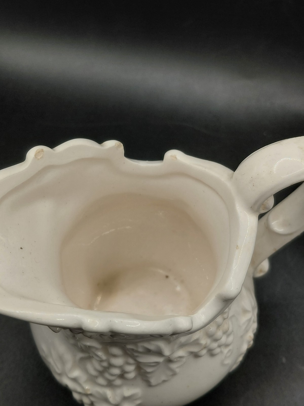Vintage Indiana Glass Harvest Grape White Milk Sugar & Creamer Pair Mid Century